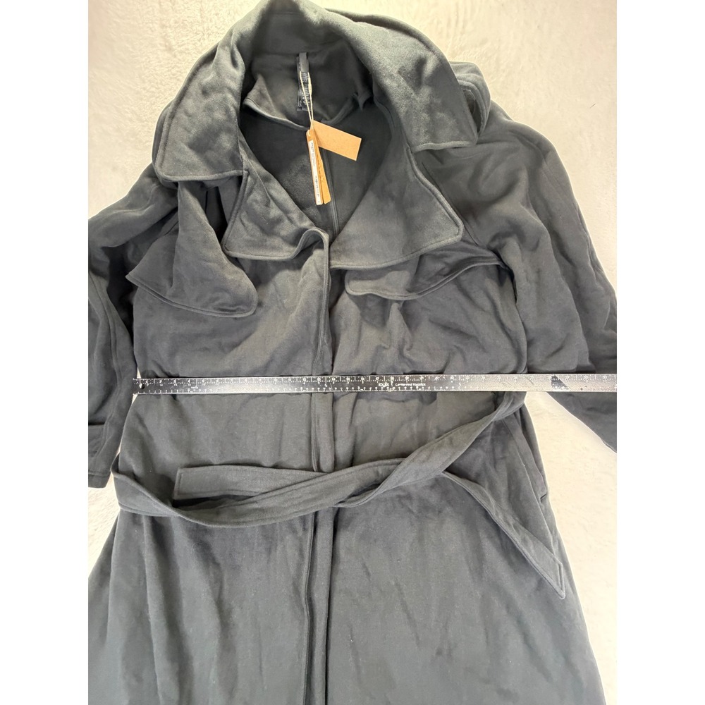 Skims Boyfriend Fleece Trench Coat Washed Onyx Black XL LS-LST-3018W New - Picture 4 of 6